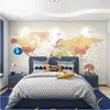 Mural Mapa da China Chinês e Inglês Papel de Parede Mapa Mundi Escritório Estudo Fundo Tecido de Parede 5D Tecido de Parede Quarto Infantil