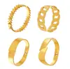 Pulseira de Fivela Triângulo com Rebite em Aço Inoxidável, Conjunto de Pulseiras Largas Exageradas Estilo Ins, Banhado a Ouro 18K Real, Joias Europeias e Americanas