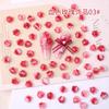 Decoraciones de uñas tridimensionales degradadas de flor de camelia rosa noche oscura de celebridad popular en línea, tamaño mixto, accesorios para uñas