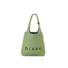 Bolsa de Ombro de Tricô Tendência Grande Capacidade para Mulheres, Bolsa de Palha, Bolsa Feminina Listrada Versátil Popular, Bolsa Tote com Letras