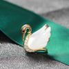 Boina natural estilo coreano Sun Yun broche de cisne pin de cisne elegante bañado en oro pin para cuello pequeño para mujer