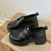 Mocasines de mujer de suela gruesa estilo británico, nuevo modelo de otoño 2026, sin cordones, cómodos para ir al trabajo, zapatos Mary Jane de piel