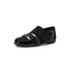 Sapatos baixos casuais de designer com decote profundo, novo modelo da primavera de 2026, color block, fecho de velcro, sapatos femininos de couro bovino e Lycra, cano baixo