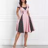 Vestido Personalizado Único Amazon Primavera y Verano Ropa Europea y Americana Falda Ceñida a la Cintura Vestido Retro Estilo Hepburn