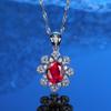 Suministro en vivo plata esterlina s925 gema verde azul roja collar femenino diamante completo viento de princesa tres colores opcionales
