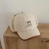Gorro de Béisbol de Terciopelo de Cordero para Niños Otoño e Invierno Oso de Dibujos Animados Gorro con Protección para los Oídos para Niñas Gorra de Pico Cálida de Moda al por Mayor para Bebé