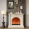 Gabinete decorativo de chimenea de madera maciza estilo francés, Gabinete de chimenea decorativo para entrada estilo europeo, Gabinete de TV con chimenea de fuego artificial para sala de estar estilo americano