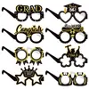 Amazon 2027 Decorações para Festa de Formatura Óculos de Papel Preto e Dourado Decorações da Temporada de Formatura Adereços Divertidos para Fotos