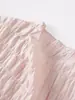 Elegante blusa de crepé de seda de color liso con manga corta para mujer, cuello mao, adelgazante, plisada, hecha de seda de morera, fresca para el verano