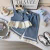 Conjunto de Chaleco sin Mangas de Mezclilla y Pantalones Estilo Coreano Ins Primavera y Otoño Chaleco Versátil con Adorno de Encaje Nueva Moda Tendencia