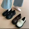 Mocasines de plataforma para mujer para hotel y oficina, zapatos de cuero negros sin cordones de suela gruesa, zapatos de trabajo de suela blanda que aumentan la altura