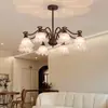 Araña de sala de estar estilo americano-francés, lámpara colgante creativa de lirios del valle, famosa en internet, rústica vintage, iluminación pastoral para comedor y dormitorio vintage