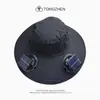 Chapéu Ventilador Solar com Aba Larga Chapéu de Sol para Homens Verão Pesca ao Ar Livre Chapéu de Proteção Solar Chapéu de Montanhismo Anti-UV para Mulheres