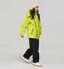 Conjunto de Traje de Esquí para Hombres y Mujeres, Color Sólido Tabla Única y Tabla Doble, Moda de Celebridad de Internet Nuevo Estilo Esquí