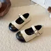 Sapatos Pequenos de Couro com Padrão de Diamante Estilo Chanel 2026 Primavera/Outono Nova Versão Coreana Sapatos de Princesa Floridos para Meninas Sapatos Mary Jane com Solado Macio