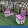 Mesa y Silla de Balcón para Exteriores Escandinavas Combinación Muebles de Mimbre Patio Exterior Tienda de Té con Leche al Aire Libre Silla de Mimbre de Ocio Pe de Mimbre
