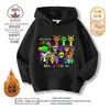 Caja de Ritmos Sprunki Nuevo Juego de Música Ropa Sudadera con Capucha Otoño e Invierno Tops Forrados de Polar para Niños y Niñas