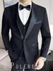 Terno Dupla Face Terno Masculino Negócios Estilo Britânico Casual Formal Noivo Traje de Casamento Smoking de Alta Qualidade