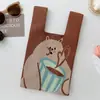 Bolso Chaleco Bolso Chaleco Bolso de Mano Tejido Casual Bolso de Mano Contraste de Color Ajedrez Bolso de Mano Coreano de Lujo Ligero