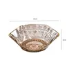 Bandeja de frutas dourada da moda, bandeja de plástico transparente para lanches para uso doméstico, mesa de centro estilosa, bandeja de armazenamento de frutas secas e frutas, em estoque