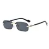 Gafas de Sol Nuevas Sin Marco Tendencia Versátiles Unisex Alta Apariencia Textura Premium Protección Solar Gafas de Sombra
