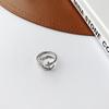 Anillo de dedo abierto con personalidad de moda en plata S925 de Kassett, versión coreana, con temperamento de estrella y luna plisada, para niños.