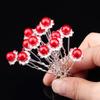 Adorno de cabeça para noiva flor de cristal garfo de cabelo clipe em U flor de cabeça feita à mão tricô de cabelo joias infantis fornecimento Taobao