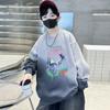 Moletom Infantil Meninos Primavera e Outono Tendência Versátil Outono Gradiente Gola Redonda Top Roupa de Outono para Crianças Pequenas Roupas de Bebê