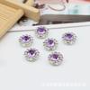 100 12mm estilo japonés pequeño diamante completo aleación acrílico flor corazón placa de diamante diy accesorios para el cabello antiguos material accesorios