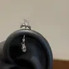 Estilo Dulce y Fresco Diablito Uña Acero de Titanio Clavo de Hélice Colgante Gota de Agua Pendientes de Moda Lujo Ligero Gama Alta Exquisita Joyería para Orejas para Mujeres