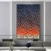 Pintura Decorativa Xadrez Colorido Abstrato Verde Azul Grande Pintura de Chão Mural de Luxo Leve Pintura Suspensa de Fundo para Sofá da Sala de Estar