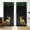 Cortinas com Estampa Digital de Cena de Neve Quente de Natal Transfronteiriça Decoração de Janela de Casa Cozinha Café Cortinas de Janela
