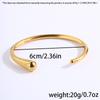 Pulsera de Acero de Titanio, Pulsera Minimalista Dorada Abierta de Lujo Ligero Forma de Gota de Agua para Mujer, Pulsera de Joyería de Gama Alta de Nicho Europeo y Americano Transfronteriza