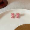 Pendientes de oso con corona flocada de colores dulces, estilo japonés y coreano, exquisitos y versátiles, divertidos, para niñas, venta al por mayor
