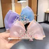 Grampo de cabelo coroa fofo para bebê e crianças, grampo de cabelo laço, nova tiara de malha tridimensional de princesa, acessórios de cabelo para meninas