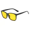 Gafas de Visión Nocturna con Montura Cuadrada Simple, Gafas de Sol para Hombres y Mujeres, Ultraligeras, Adecuadas para Jugar Videojuegos, Gafas Protectoras, Gafas Anti Luz Azul