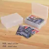 Caja de almacenamiento de escritorio negra esmerilada, material de plástico PP con tapa, a prueba de polvo engrosada, almacenamiento de tarjetas y caja de almacenamiento de organización