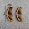 Peine Masajeador de Sándalo Ondulado de Dientes Anchos, Peine de Madera, Logo Tallado Esponjoso, Peine Grande de Sándalo de Dientes Anchos, Peine de Luna