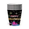 Festa Temática Fantasma Sombrio de Halloween Louça Descartável Pratos de Papel Copos de Papel Talheres Colheres Garfos Guardanapos de Festa Decorações