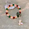Pulsera de cuentas linda con forma de pata de gato, sabor carbón y caramelo, para estudiantes, niños y niñas, regalo infantil