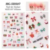 Pegatinas Originales para Uñas con Relieve de Santa Claus, Lote Mixto Variado, Pegatinas Navideñas 3D Transfronterizas Modelo Hg