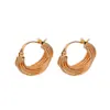 Aros Redondos Chapados en Oro Real de 18 Quilates, Pendientes Europeos y Americanos Simples y Versátiles, Lujo Ligero con un Toque de Alta Gama, Diseño Único