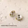 Cuentas separadoras vintage de plata de Xizang en dos tonos para accesorios hechos a mano para manualidades, pulseras y collares de cuentas, cuentas separadoras en forma de rueda, accesorios incrustados, cuentas separadoras de aleación