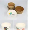 Caja de Empaque para Llevar de Cartón Tazón de Papel Tazón de Papel Desechable Tazón de Empaque Cubo para Sopa Cubo para Sopa de Papel Kraft Espesado Taza para Sopa Personalización