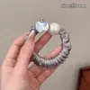 Goma para el pelo de lunares florales versátil estilo coreano para mujer, Goma de pelo de alta gama, Cuerda para el pelo, Elástico para coleta, Accesorio para el pelo