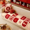 Manta de Felpa Roja a Cuadros Festivos para Sofá, Cojín de Sofá de Año Nuevo, Decoración Navideña, Ambientación