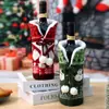 Nueva Cubierta de Botella de Vino Navideña Tejida Completa Cubierta para Vino Tinto Cuello de Piel Decoración Navideña Juego de Vino Champagne Decoración de Mesa