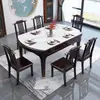 Nueva mesa de comedor de losa de roca estilo chino, madera maciza, adecuada para apartamentos pequeños, extensible y plegable, de doble propósito (cuadrada y redonda), multifuncional, mesa de comedor redonda convertible