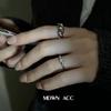 Nuevo Anillo de Croissant Estilo Coreano para Mujer, Anillo Abierto Irregular Trenzado de Pedrería Simple Retro, Anillo para Dedo Índice, Moderno