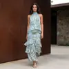 Conjunto elegante de regata sem mangas com gola halter e saia estilo francês para mulheres, novo modelo 2026, moda europeia e americana transfronteiriça
